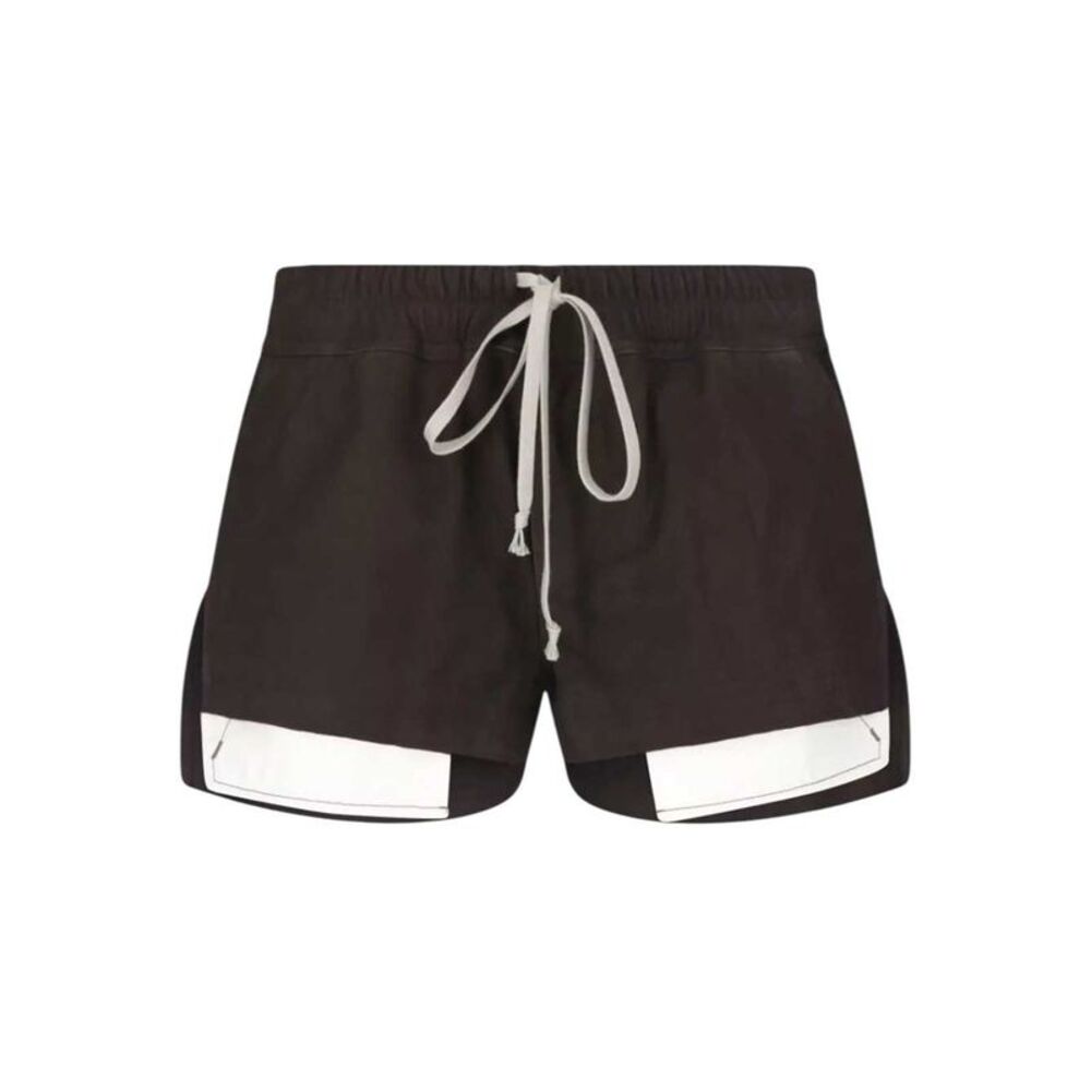 Rick Owens Women Leather Shorts - Fog Boxers